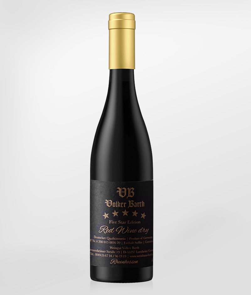 Mixed dry five star red wine